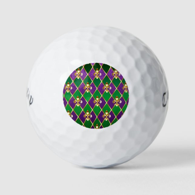 Schmuckhintergrund Mardi Gras Golfball (Vorderseite)