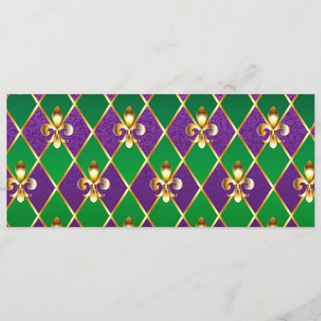 Schmuckhintergrund Mardi Gras Hinweiskarte (Vorderseite)