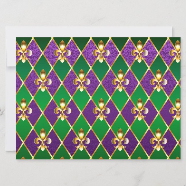 Schmuckhintergrund Mardi Gras Karte (Vorderseite)