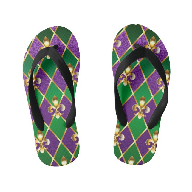 Schmuckhintergrund Mardi Gras Kinderbadesandalen (Fußbett)