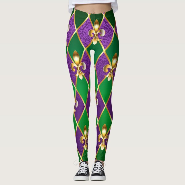 Schmuckhintergrund Mardi Gras Leggings (Vorderseite)