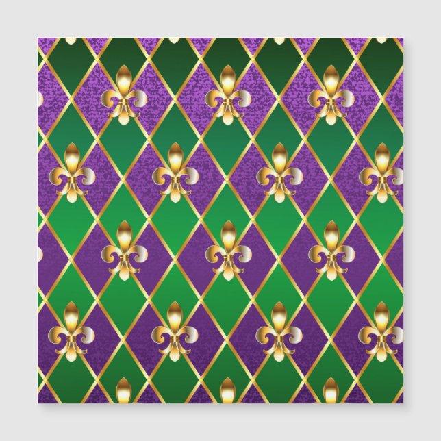 Schmuckhintergrund Mardi Gras Magnetkarte (Vorderseite)