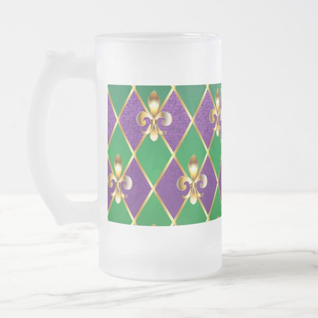 Schmuckhintergrund Mardi Gras Mattglas Bierglas (Links)