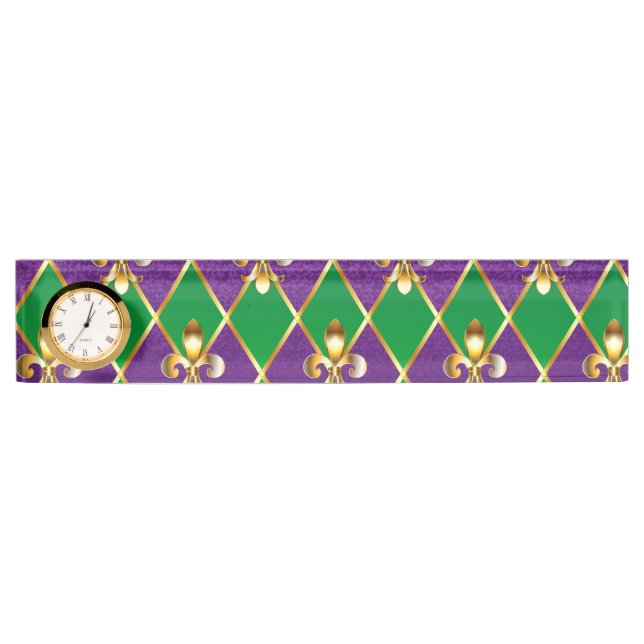 Schmuckhintergrund Mardi Gras Namensplakette (Vorderseite)