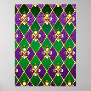 Schmuckhintergrund Mardi Gras Poster