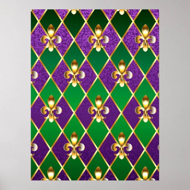 Schmuckhintergrund Mardi Gras Poster (Vorne)