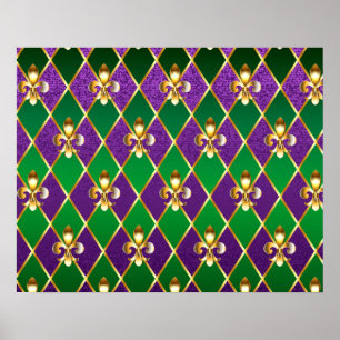 Schmuckhintergrund Mardi Gras Poster