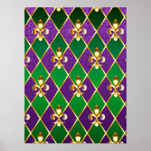 Schmuckhintergrund Mardi Gras Poster