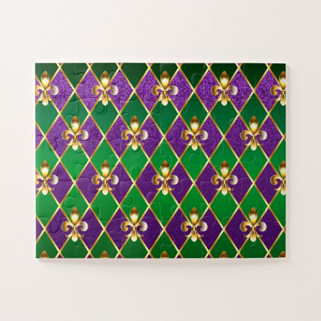 Schmuckhintergrund Mardi Gras Puzzle (Horizontal)