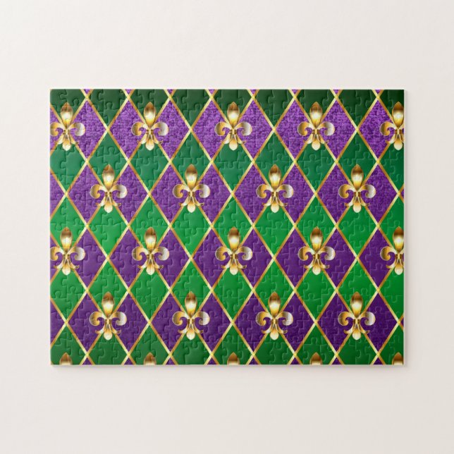 Schmuckhintergrund Mardi Gras Puzzle (Horizontal)