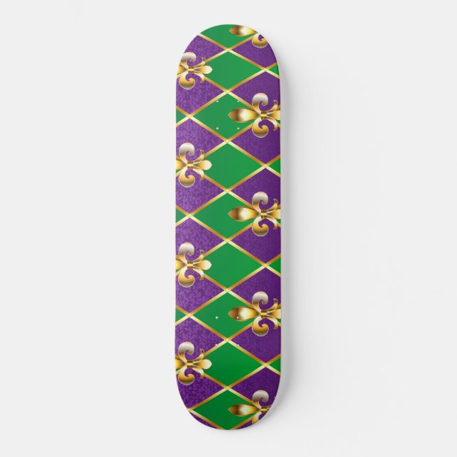 Schmuckhintergrund Mardi Gras Skateboard (Vorderseite)