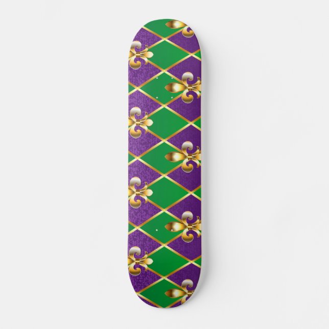 Schmuckhintergrund Mardi Gras Skateboard (Vorderseite)
