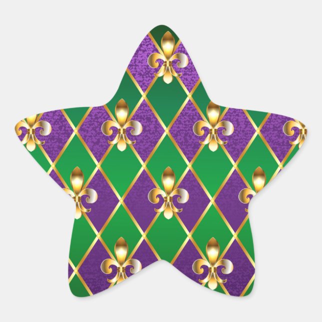 Schmuckhintergrund Mardi Gras Stern-Aufkleber (Vorderseite)