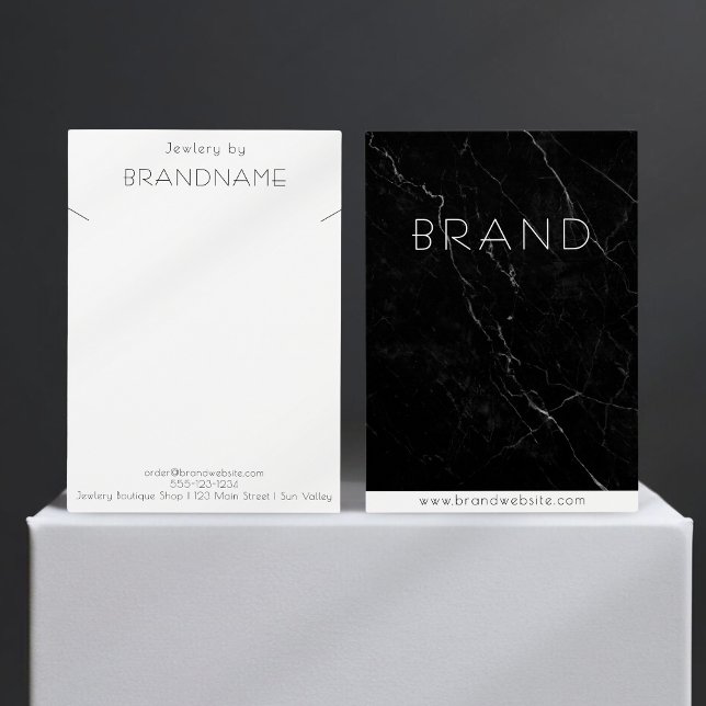 Schmuckkarte aus schwarzem Marmor (Brand - black marble jewlery display card)