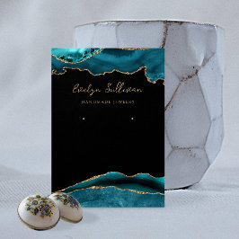 Schmuckkarte für aquamarine und goldene Schmuckstü