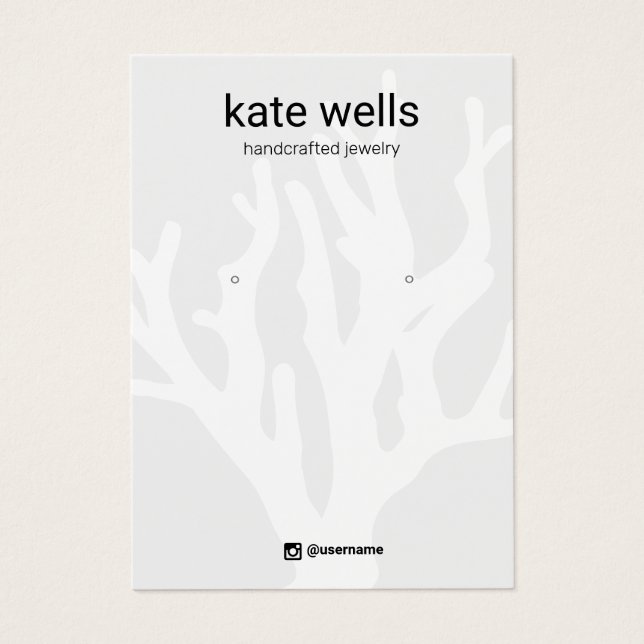 Schmuckkarte für den Korallenohrring (Vorderseite)