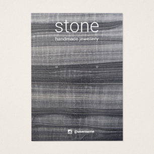 Schmuckkarte mit Schwarz-weißem Marmorohrring