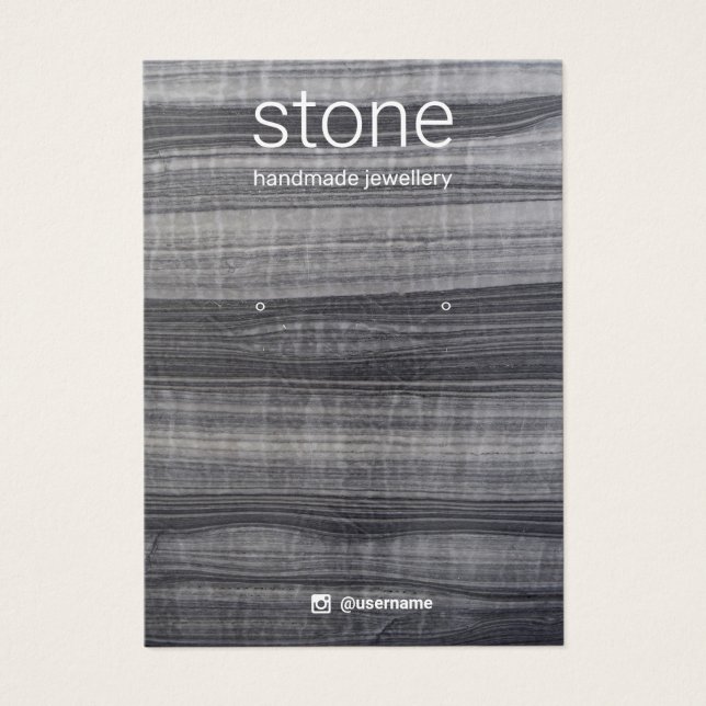 Schmuckkarte mit Schwarz-weißem Marmorohrring (Vorderseite)