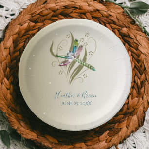 Schmuckpapier für den Polterabend der Libellen Pappteller