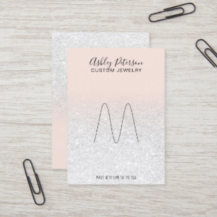 Schmuckring mit weißem, rosa Glitzer Visitenkarte