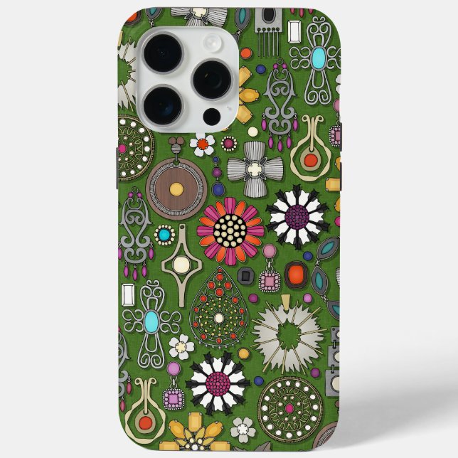 Schmuckschätze grün Case-Mate iPhone hülle (Rückseite)