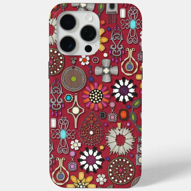 Schmuckschätze rot Case-Mate iPhone hülle (Rückseite)