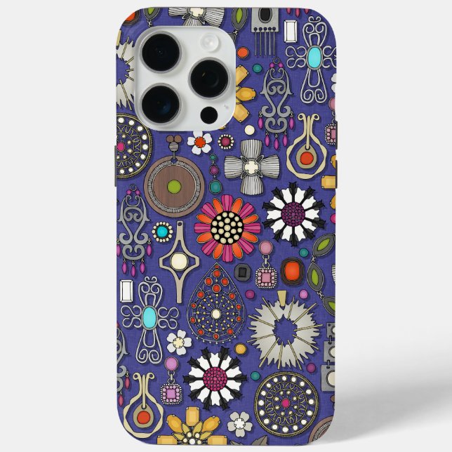 Schmuckschätze violett blau Case-Mate iPhone hülle (Rückseite)