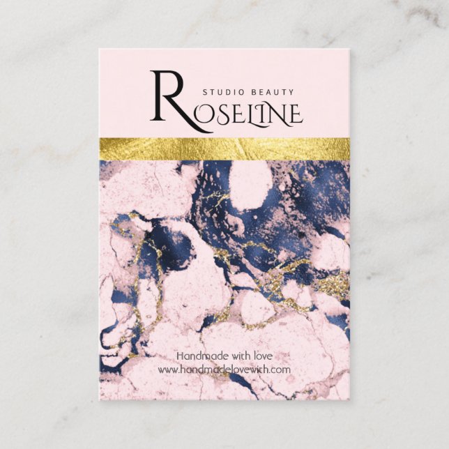Schmuckschmuck aus rosa und blauem Marmor Visitenkarte (Vorderseite)
