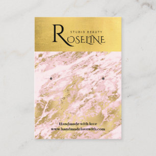 Schmuckschmuck aus rosa und goldfarbenem Marmor Visitenkarte