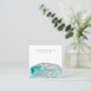 Schmuckstück Blau Wasserfarbe Quadratische Visitenkarte