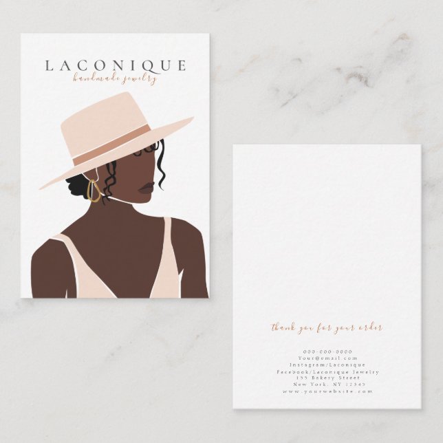 Schmuckstück | Girl Portraits | Abstrakt Busine Visitenkarte (Vorne/Hinten)