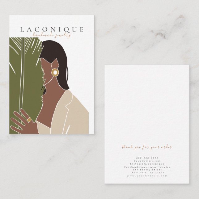 Schmuckstück | Girl Portraits | ABSTRAKT Visitenkarte (Vorne/Hinten)