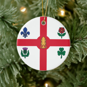 Schmuckstück mit Flagge von Montreal, Kanada Keramik Ornament