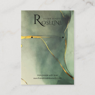 Schmuckstücke aus Glitzer in Aquarellgrün Visitenkarte