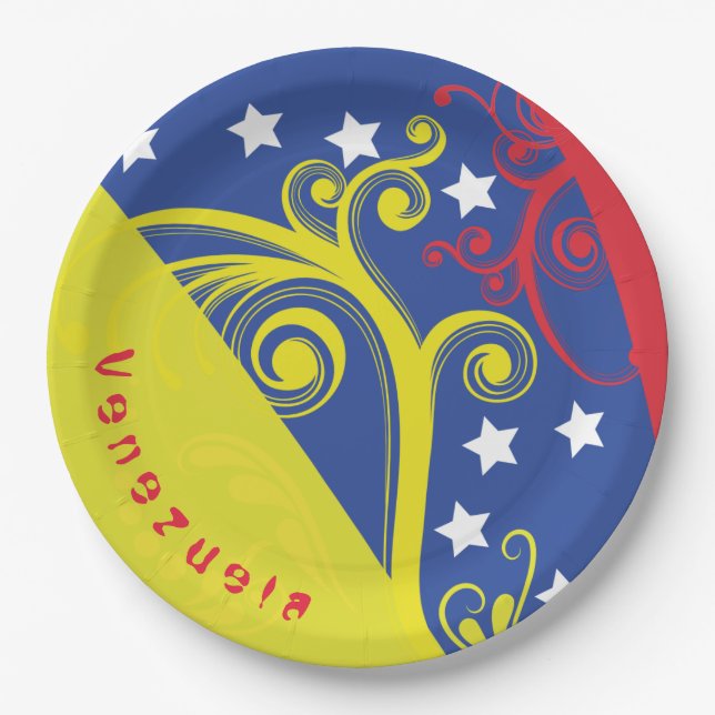schmückt Teller des Papiers I Love Venezuela (Vorderseite)