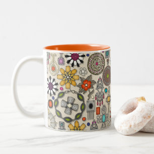 Schmucktücher Leinen Zweifarbige Tasse