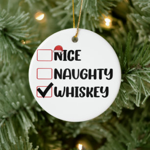 Schmuddelschicker Whiskey-Weihnachtsmann-Weihnacht Keramik Ornament