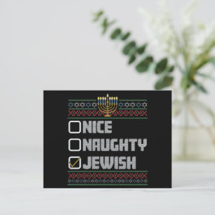 Schmuse Schick jüdischer Weihnachtsmann Hässliches Feiertagspostkarte