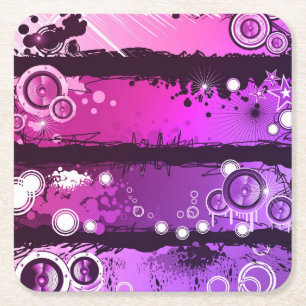 Schmutz-Art-Musik-Fahne 3 Rechteckiger Pappuntersetzer