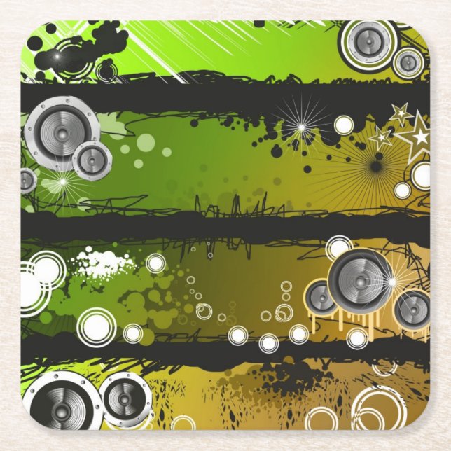 Schmutz-Art-Musik-Fahne Rechteckiger Pappuntersetzer (Vorderseite)