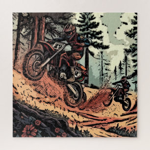 Schmutz aufwühlende - Dirt Bike-Rennfahrer Puzzle