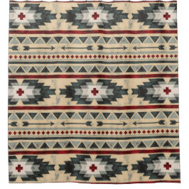 Schmutz-aztekisches Stammes- Muster Duschvorhang