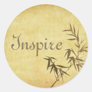 Schmutz befleckter Bambuspapierhintergrund Runder Aufkleber