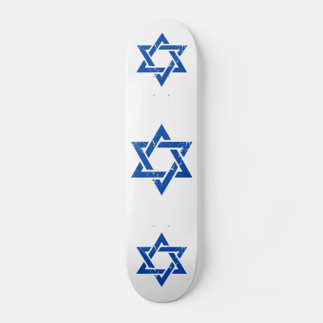 Schmutz-blauer Davidsstern Skateboard (Vorderseite)