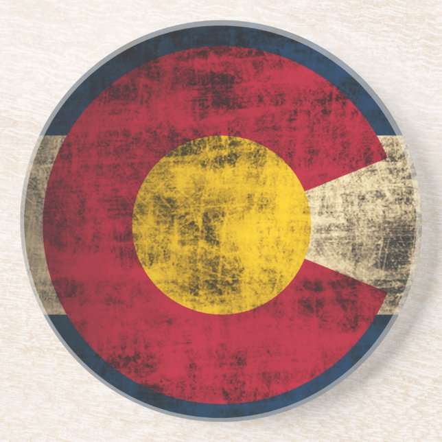 Schmutz-Colorado-Flagge Getränkeuntersetzer (Vorne)