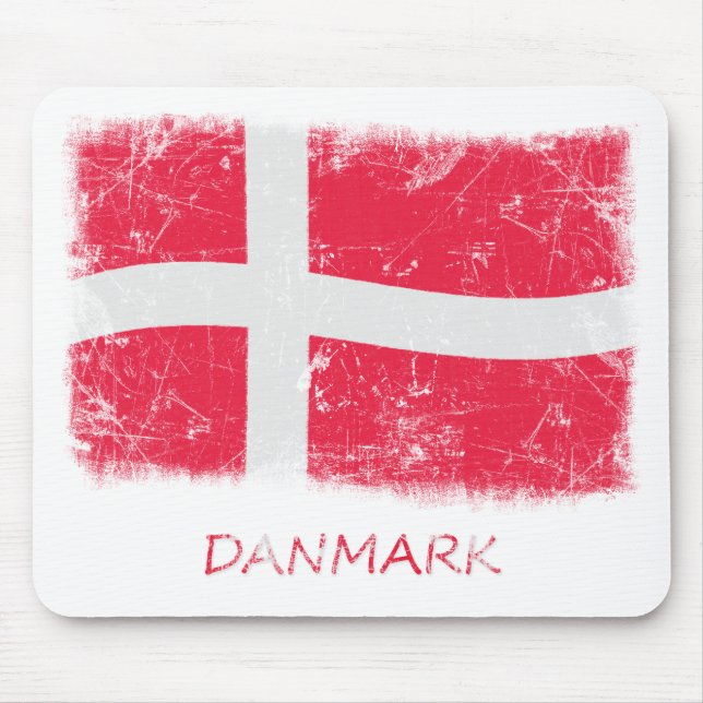 Schmutz-Dänemark-Flagge Mousepad (Vorne)