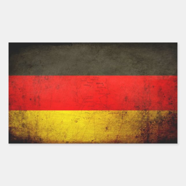 Schmutz-Deutschland-Flagge 1 Rechteckiger Aufkleber (Vorderseite)