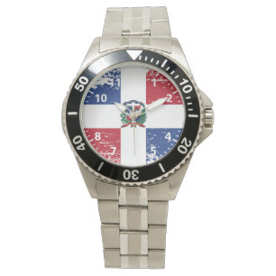 Schmutz-Dominikanische Republik-Flagge Armbanduhr