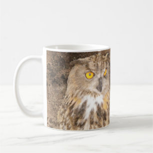 Schmutz-Eagle-Eulen-goldene Augen Tasse