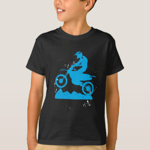 Schmutz-Fahrrad-Reiterreifen spürt Motorrad auf T-Shirt